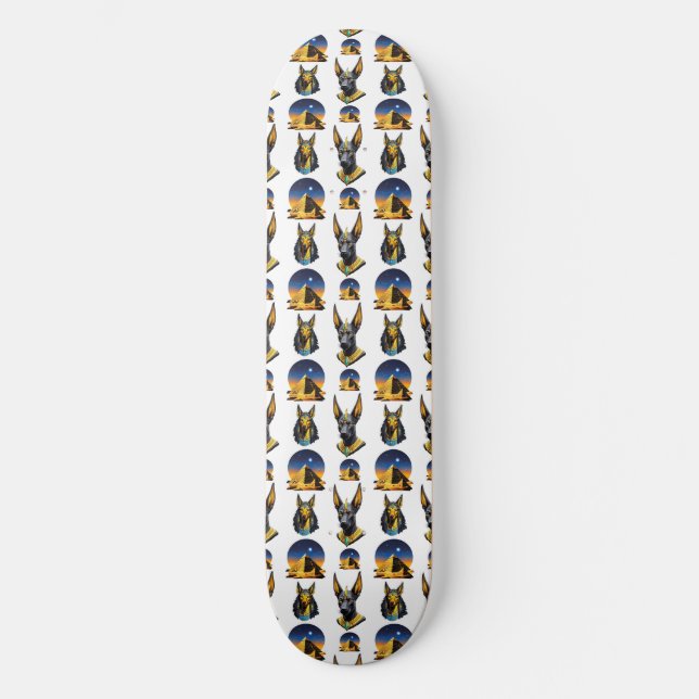 Ancient Egypt Pyramid Anubis Pattern Design  Skateboard (Front)