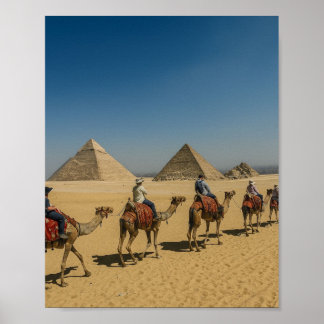 Ancient Egypt pyramids desert Camel Ride Poster