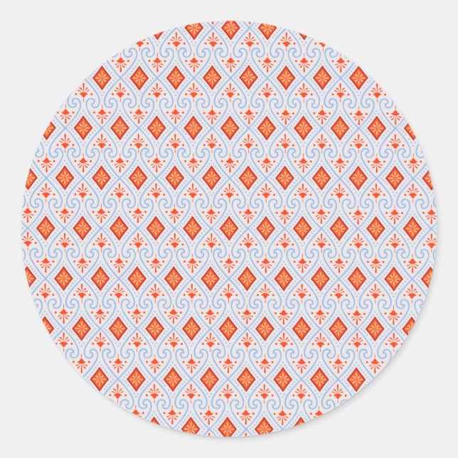 ancient egypt textile pattern vegetal texture phar classic round sticker (Front)