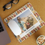 Ancient Egypt Themed Custom Photo Mouse Pad<br><div class="desc">Show off a favourite snapshot from your vacation in Egypt with this mousepad. Your photo and caption appear against a patterned background featuring different ancient Egyptian style illustrations.</div>