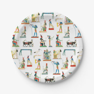 Ancient Egypt Vintage Egyptian Pattern Paper Plate