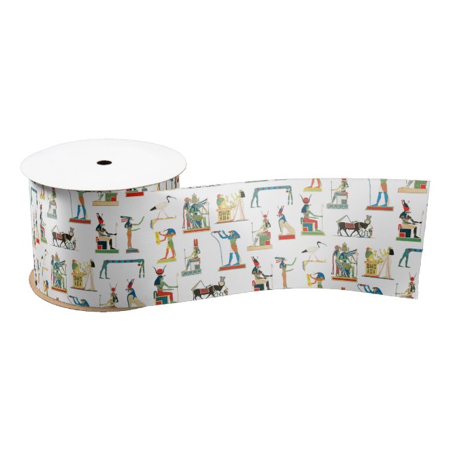 Ancient Egypt Vintage Egyptian Pattern  Satin Ribbon (Spool)