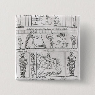 Ancient Egyptian and Persian 15 Cm Square Badge