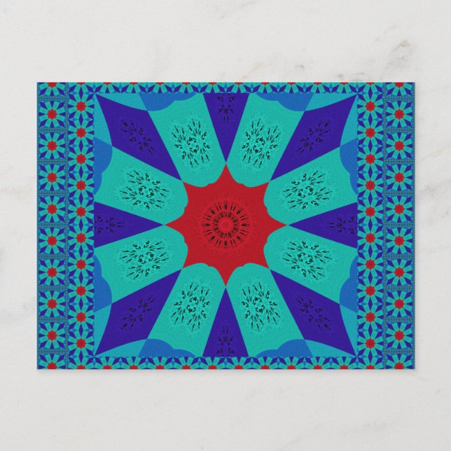 Ancient Egyptian Art: A Vibrant Mandala.  Postcard (Front)