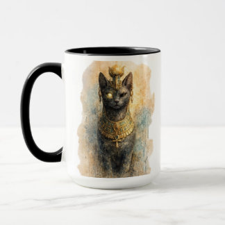 Ancient Egyptian Bastet Cat Goddess Watercolor Art Mug