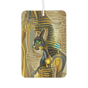 Ancient Egyptian Cat Goddess Bastet AI Art Car Air Freshener