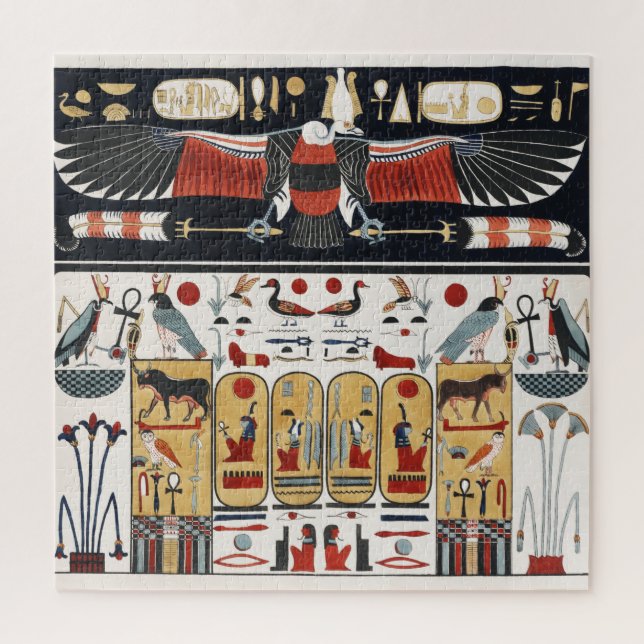 Ancient Egyptian Eagle Illustration and Egypt Art Jigsaw Puzzle (Vertical)