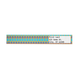 Ancient Egyptian Feather Scale Pattern Wraparound Address Label