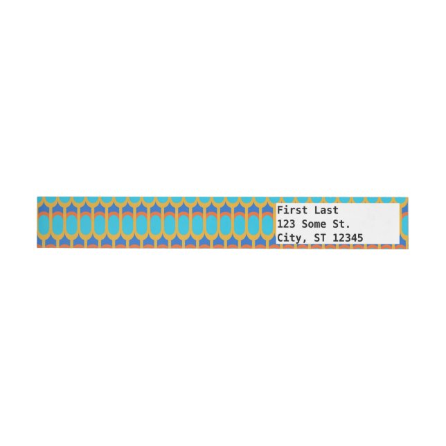 Ancient Egyptian Feather Scale Pattern Wraparound Address Label (Individual)