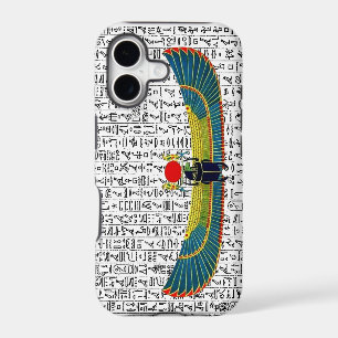 Ancient Egyptian God Scarab Hieroglyphics Design