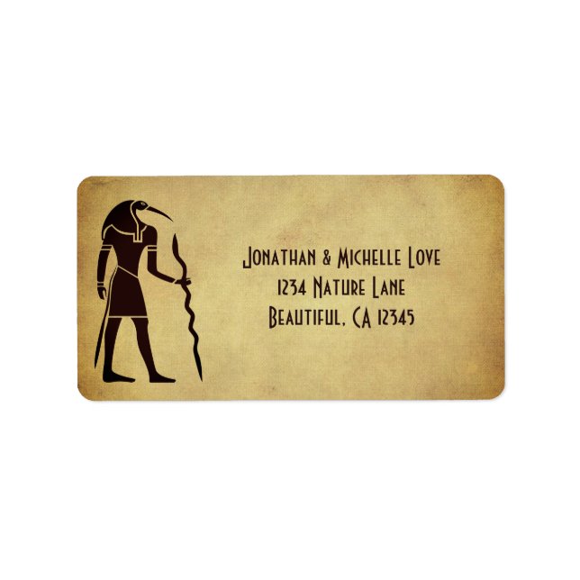 Ancient Egyptian God Thoth Golden Address Label (Front)