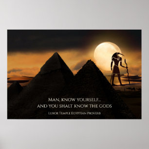 Ancient Egyptian God Thoth, Pyramids and  Proverb Poster