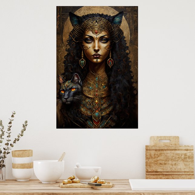 Ancient Egyptian Goddess Bastet Poster (Kitchen)