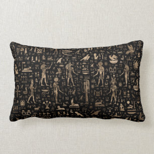 Ancient Egyptian Gods and hieroglyphs Lumbar Cushion