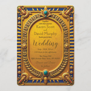 Ancient Egyptian Gold Wedding Invitation