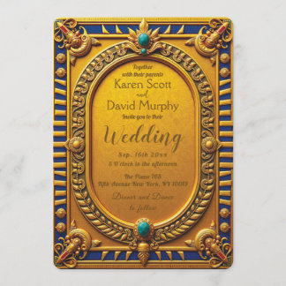 Ancient Egyptian Gold Wedding Invitation