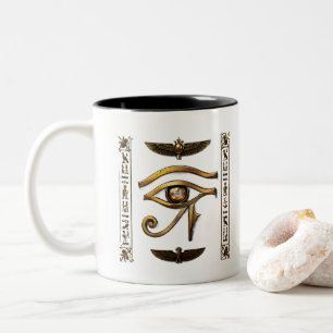 Ancient Egyptian Golden Eye of Horus Two-Tone Mug