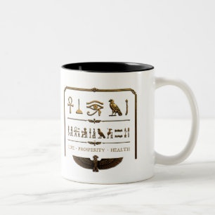 Ancient Egyptian Golden Eye of Horus Two-Tone Mug