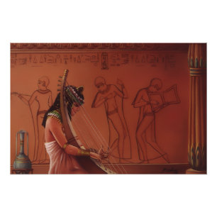 Ancient Egyptian Harp Player Fine Art Print