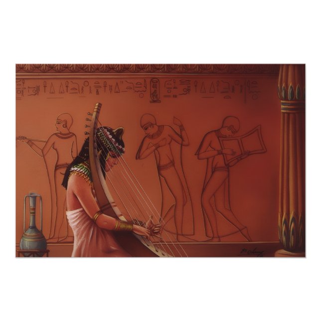 Ancient Egyptian Harp Player Fine Art Print (Front)