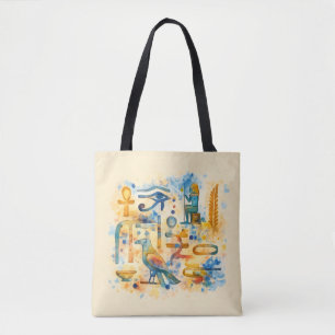 Ancient Egyptian Hieroglyph Eye of Horus, Pharaoh Tote Bag