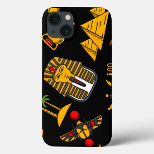 Ancient Egyptian Hieroglyphic Pattern Background iPhone 13 Case