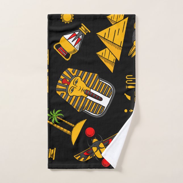 Ancient  Egyptian Hieroglyphic Pattern Background  Hand Towel (Hand Towel)