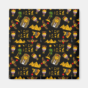 Ancient Egyptian Hieroglyphic Pattern Background Magnet