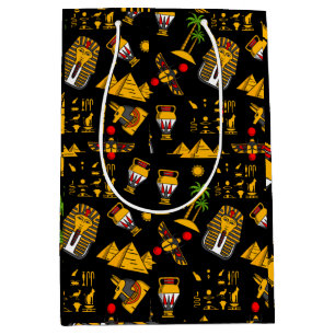 Ancient  Egyptian Hieroglyphic Pattern Background Medium Gift Bag