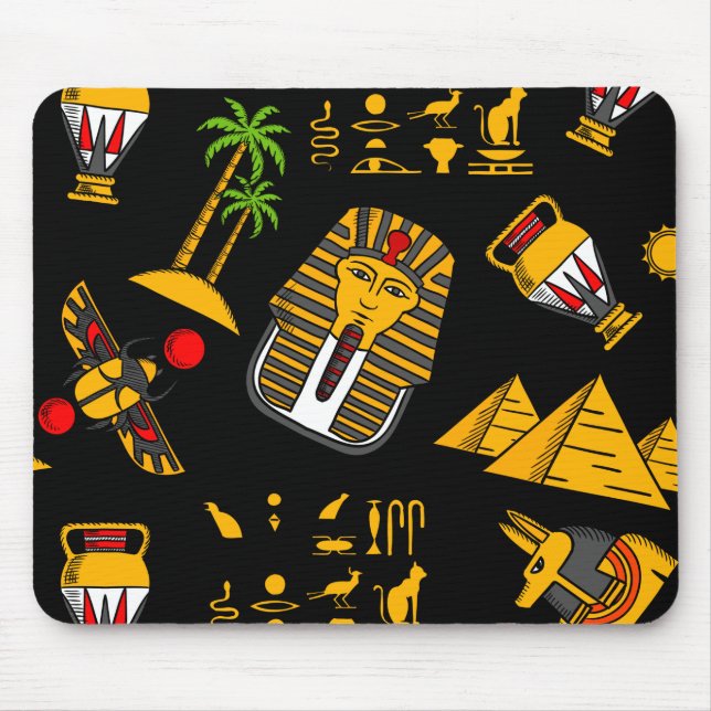 Ancient  Egyptian Hieroglyphic Pattern Background Mouse Pad (Front)