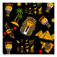 Ancient  Egyptian Hieroglyphic Pattern Background 