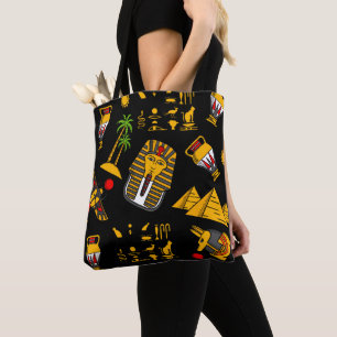 Ancient  Egyptian Hieroglyphic Pattern Background  Tote Bag