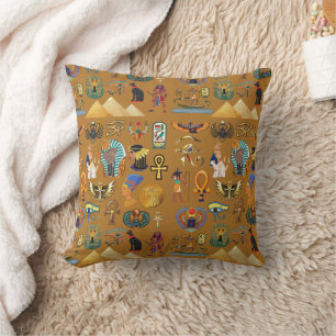 Ancient Egyptian Hieroglyphic -Pattern Hieroglyphi Cushion