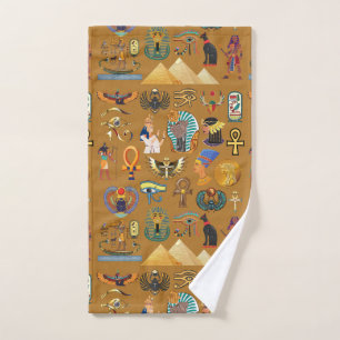 Ancient Egyptian Hieroglyphic -Pattern Hieroglyphi Hand Towel