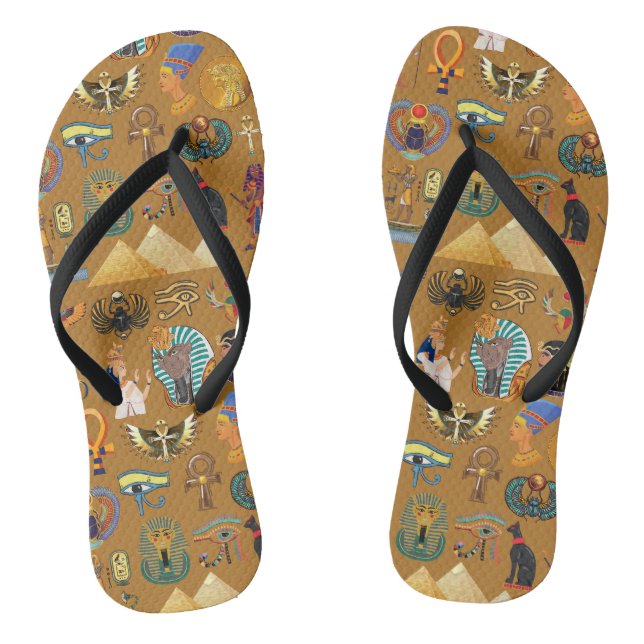 Ancient Egyptian Hieroglyphic -Pattern Hieroglyphi Jandals (Footbed)