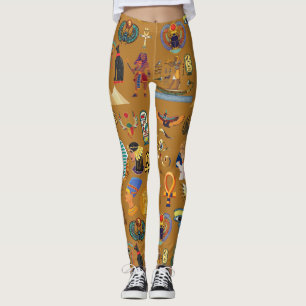 Ancient Egyptian Hieroglyphic -Pattern Hieroglyphi Leggings