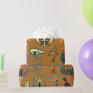 Ancient Egyptian Hieroglyphic -Pattern Hieroglyphi Wrapping Paper