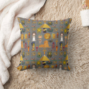 Ancient Egyptian Hieroglyphic -Pattern Pharaoh Cushion