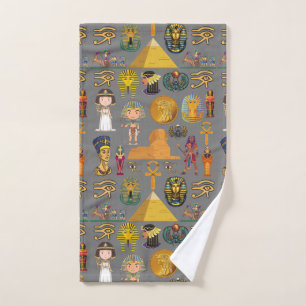 Ancient Egyptian Hieroglyphic -Pattern Pharaoh Hand Towel