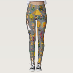Ancient Egyptian Hieroglyphic -Pattern Pharaoh Leggings