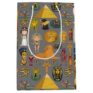 Ancient Egyptian Hieroglyphic -Pattern Pharaoh  Medium Gift Bag