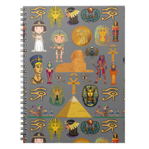 Ancient Egyptian Hieroglyphic -Pattern Pharaoh  Notebook