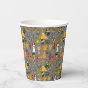 Ancient Egyptian Hieroglyphic -Pattern Pharaoh Paper Cups