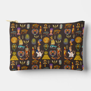 Ancient Egyptian Hieroglyphic Pattern Symbol Accessory Pouch