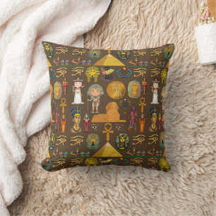 Ancient Egyptian Hieroglyphic -Pattern Symbol  Cushion