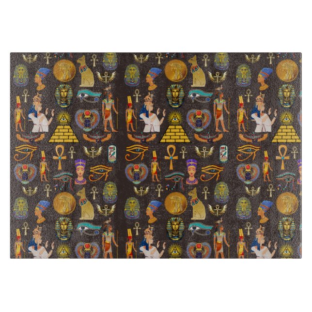 Ancient Egyptian Hieroglyphic Pattern Symbol      Cutting Board (Front)