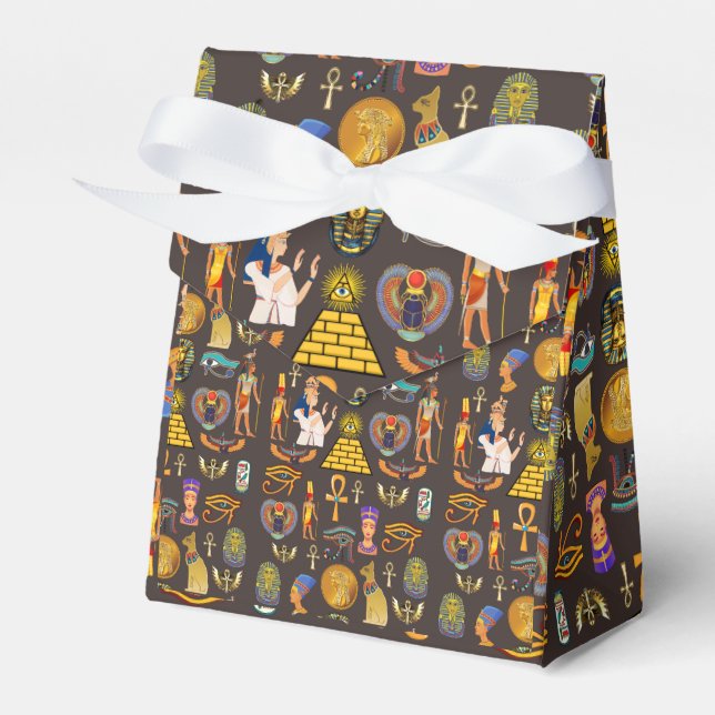 Ancient Egyptian Hieroglyphic Pattern Symbol       Favour Box (Front Side)