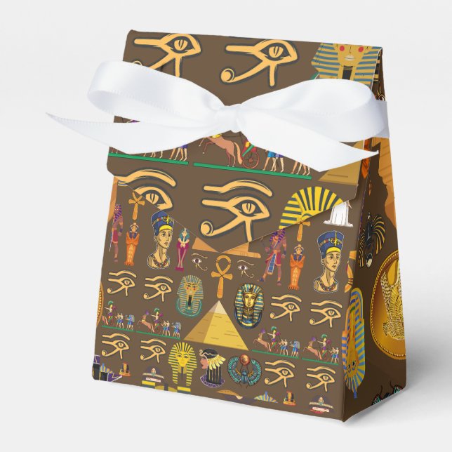 Ancient Egyptian Hieroglyphic -Pattern Symbol  Favour Box (Front Side)