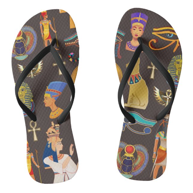 Ancient Egyptian Hieroglyphic Pattern Symbol   Jandals (Footbed)