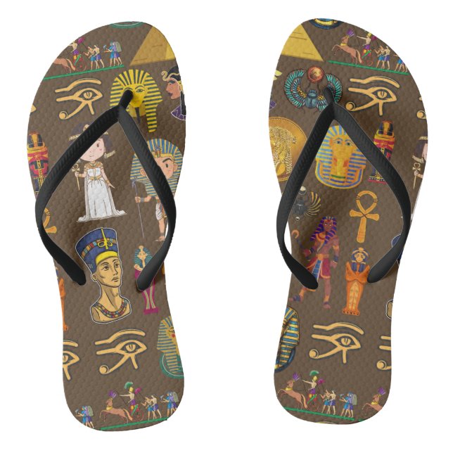Ancient Egyptian Hieroglyphic -Pattern Symbol  Jandals (Footbed)